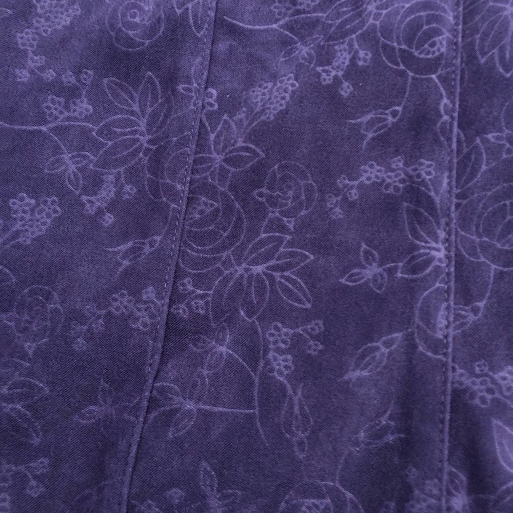 Cascade Blue Purple Floral Embossed Velvet Top - Picture 3 of 10